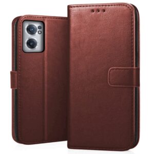 CEDO Flip Cover for OnePlus Nord CE 2 (5G) | CEDO Flip Cover for OnePlus Nord CE 2 (5G) | Leather Finish | Inside Pockets & Inbuilt Stand | Shockproof Wallet Style Magnetic Closure Back Case Flipcover (Brown)