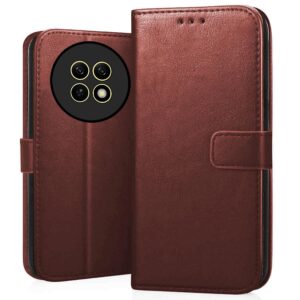 CEDO Flip Cover for Realme Narzo N65 / Realme C65 CEDO Flip Cover for Realme Narzo N65 / Realme C65 (5G) | Leather Finish | Inside Pockets & Inbuilt Stand | Shockproof Wallet Style Magnetic Closure Back Case Flipcover (Brown)