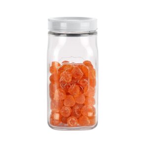 CELLO Classic Glass Storage Canister 1000ml, White | Food Grade, CELLO Classic Glass Storage Canister 1000ml, White | Food Grade, Air Tight, Stackable Jar | Kitchen Fridge Storage Glass Container with Steel Lid for Food, Pulses, Spice, Cereals, Cookies, Dry Food