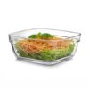 CELLO Nadir Square Stackable Bowl 1.1 Litre 17 cm | CELLO Nadir Square Stackable Bowl 1.1 Litre 17 cm | Multipurpose Clear Glass Bowl for Kitchen and Table Use