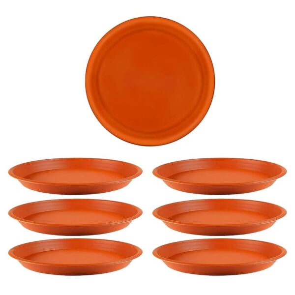 CINAGRO UV Treated 6.5 Inch Round Bottom Trays - Pack CINAGRO UV Treated 6.5 Inch Round Bottom Trays - Pack of 6, Fits 8 inch Round Pots, Gamla Saucer Plate, Durable Planter Drip Trays for Pots, Round Water Collection Plate for Indoor & Outdoor Plants