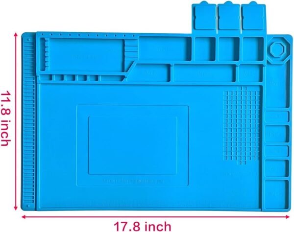 COOLCOLD-Silicone-Soldering-Mat-Heat-Resistant-up-to-932°F-–-Large-17.8-x-11.8-inch-Magnetic-Work-Mat-for-Electronics-Repair-Cell-Phone-Laptop-Computer-Soldering-Station-Blue.jpg COOLCOLD Silicone Soldering Mat Heat Resistant up to 932°F – Large 17.8 x 11.8 inch Magnetic Work Mat for Electronics Repair, Cell Phone, Laptop, Computer, Soldering Station (Blue)