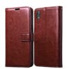 COVERBLACK Vintage Wallet Leather Flip Cover for Vivo 1820 - COVERBLACK Vintage Wallet Leather Flip Cover for Vivo 1820 - Y91i - Executive Brown