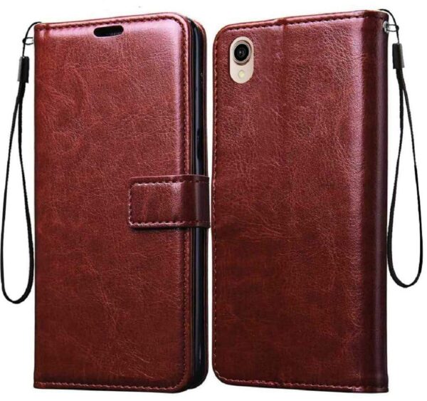 COVERBLACK-Vintage-Wallet-Leather-Flip-Cover-for-Vivo-1820-Y91i-Executive-Brown.jpg COVERBLACK Vintage Wallet Leather Flip Cover for Vivo 1820 - Y91i - Executive Brown