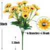 CURATED CART Artificial Sunflowers, 30cm Stem, Set of 2 Yellow Silk Flowers for Home, Wedding, Party Decoration, Indoor Outdoor Floral Arrangement (No Vase)