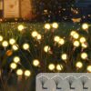 Caldarax 4 Pack Solar Firefly Lights Outdoor Garden Waterproof, 10 Caldarax 4 Pack Solar Firefly Lights Outdoor Garden Waterproof, 10 LED Swaying Solar Garden Firefly Lights, Dancing Fireflies Light Decorative Outdoor for Path Fence Yard Patio Pathway (Warm White)