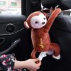 Cartoon Monkey Tissue Holder for Car Creative Plush Car Tissue Cartoon Monkey Tissue Holder for Car Creative Plush Car Tissue Box Holder Napkin Box Hanging Car Tissue Box Case Tissue Cover Dispenser for Car Home Bathroom
