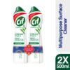 Cif Original Multipurpose Surface Cleaner Cream for Kitchen & Bathroom, Ocean Breeze Scent, 100% Dirt Removal with Natural Cleaning Particles, 2x500ml