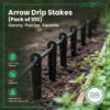 Cinagro Arrow Drip Stakes for Drip Irrigation, Water Flow Control for Potted Plants & Gardens, UV-Stabilized, Non-Toxic Plastic, Durable & Easy to Use, for Home Garden & Greenhouse, Pack of 100