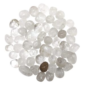 Clear Quartz Tumble Stone 2-4 Pcs for Vastu & Reiki Clear Quartz Tumble Stone 2-4 Pcs for Vastu & Reiki | Natural Healing Crystal for Energy Amplification, Clarity & Balance | Decorative Pebble Crystals for Spiritual Home Decor, Gifting (50 Gm)