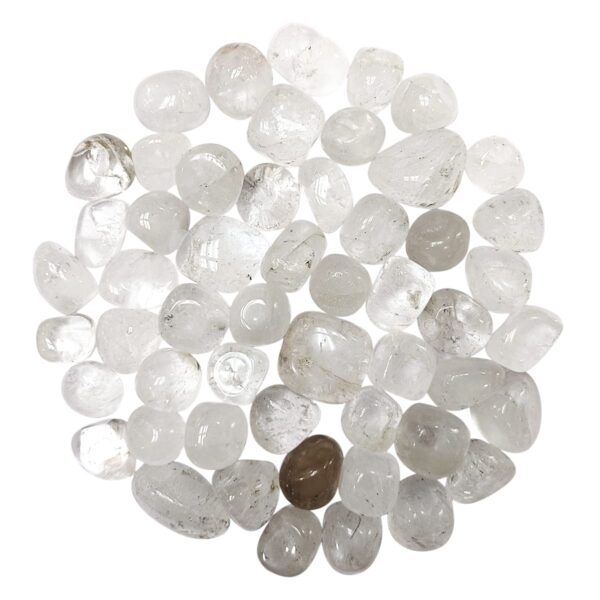 Clear Quartz Tumble Stone 2-4 Pcs for Vastu & Reiki | Natural Healing Crystal for Energy Amplification, Clarity & Balance | Decorative Pebble Crystals for Spiritual Home Decor, Gifting (50 Gm)