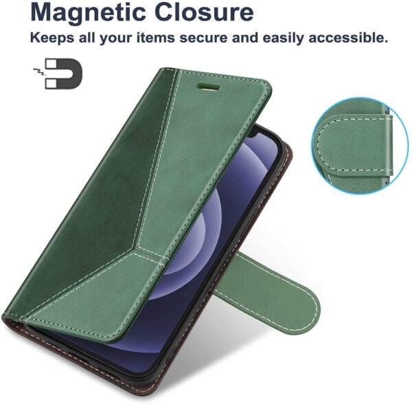 ClickCase Trend Series for Realme GT 2 Leather Wallet Flip Case Magnetic Closure Flip Cover for for Realme GT 2 (Olive Green)