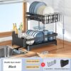 Cloyster-Detachable-Dish-Drying-Rack-Two-Tier-Dish-Organizer-with-Cup-Holder-360°-Swivel-SpoutUtensil-Holder-and-Cutting-Board-Holder-Over-the-Sink-Dish-Rack-for-Kitchen-CL-09.jpg Cloyster Detachable Dish Drying Rack, Two Tier Dish Organizer with Cup Holder, 360° Swivel Spout,Utensil Holder and Cutting Board Holder, Over the Sink Dish Rack for Kitchen (CL-09)