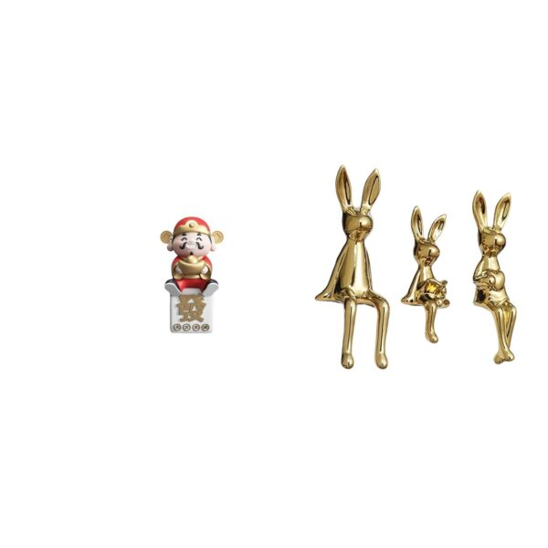Club Bollywood®Fortune Bunny Family Statue Figurine Sculpture for New Year Club Bollywood®Fortune Bunny Family Statue Figurine Sculpture for New Year Desk Display Table Centerpiece Ornament Cabinet Bookshelf Decor|Home & Garden|Home Décor|Figurines