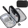 Compact Cable Organizer Bag | Double Layer Storage Pouch for Cables, Chargers, Power Bank & Other Accessories | Durable & Portable Nylon Travel Case with Mesh Pockets