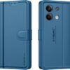 Compatible for Redmi Note 13 Pro 5G Luxury Handmade Leather Compatible for Redmi Note 13 Pro 5G Luxury Handmade Leather Magnetic Flip Folio Case | Card Holder & Kickstand | Slim Protective Cover | Unisex - Blue