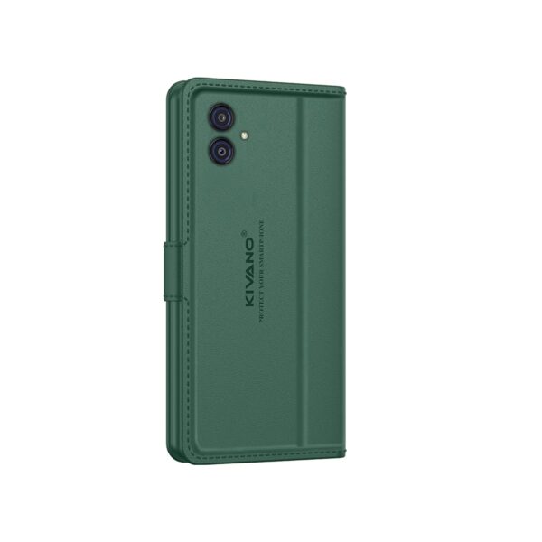 Compatible with Samsung M04 / Samsung F04 / Samsung A04e Artisanal Leather Wallet Case with Card Holder for Men Women, Magnetic Flip Folio Cover with Stand (Emerald Green)