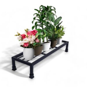 Conex Solution Indoor/Outdoor Flower Pot/ Metal Plant Stand for Home Conex Solution Indoor/Outdoor Flower Pot/ Metal Plant Stand for Home Garden Balcony /Living Roomr (Black-Set of 1)