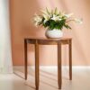 Contemporary Sheesham Wood Half Moon Bedside Table for Bedroom & Office (Teak) (76x39x71 cm)