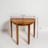 Contemporary Sheesham Wood Half Moon Bedside Table for Bedroom & Office (Teak) (76x39x71 cm)