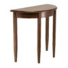 Contemporary Sheesham Wood Half Moon Bedside Table for Bedroom (Walnut Finish)