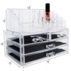 Cosmetic Storage Organizer Easily Organize Your Cosmetics, Jewelry and Hair Accessories. Looks Elegant Sitting on Your Vanity, Bathroom Counter or Dresser. Clear Design for Easy Visibility.