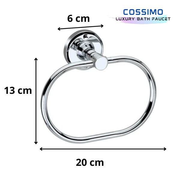 Cossimo? Stainless Steel Towel Ring for Bathroom/Wash Basin/Napkin-Towel Hanger/Bathroom Accessories (Chrome-Oval)- Set of 1 pcs