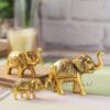 CraftVatika Set of 3 Metal Trunk Up Elephant Family Statue CraftVatika Set of 3 Metal Trunk Up Elephant Family Statue Showpiece Figurine -Fengshui Vastu Lucky - Decorative Items for Home Living Room Decor Living Room Office Desktop & Gifting,Corporate Gift