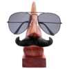 Craftland Rosewood Wooden Brown Handcrafted Nose Shaped Goggle Spectacle/Specs Eyeglass Craftland Rosewood Wooden Brown Handcrafted Nose Shaped Goggle Spectacle/Specs Eyeglass Holder Stand with Black Moustache (Black Moutche)