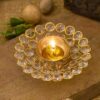 Crystal Akhand Diya for Decorations - Brass Diya for Puja Crystal Akhand Diya for Decorations - Brass Diya for Puja Oil Puja Lamp - Decorations Items for Home Decor and Gifts (Golden, 12 X 4 cm) - Decor - Gifts