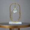 Crystal Ball Ornament, Clear Ball with Gold Metal Stand, Modern Simple Abstract Style Firm Frame Fortune Teller with Stand for TV Cabinet (SMH - 6)