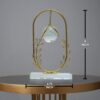 Crystal Ball Ornament, Clear Ball with Gold Metal Stand, Modern Simple Abstract Style Firm Frame Fortune Teller with Stand for TV Cabinet (SMH - 6)