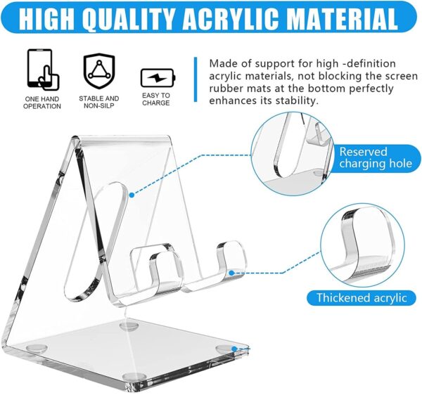 Crystal-Clear-Acrylic-Mobile-Stand-for-Desk-Transparent-Phone-Holder-for-Office-Home-Study-Bedside-Durable-Universal-Cell-Phone-Stand-Compatible-with-All-Smartphones.jpg Crystal Clear Acrylic Mobile Stand for Desk | Transparent Phone Holder for Office, Home, Study & Bedside | Durable Universal Cell Phone Stand Compatible with All Smartphones