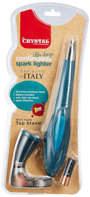 Crystal Extreme Continuous Spark Gas Lighter | One Press Battery Crystal Extreme Continuous Spark Gas Lighter | One Press Battery Operated | Ideal for Kitchen & Outdoor use |Battery Included | 1 year warranty | Multicolour