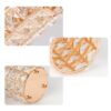Crystal Makeup Brush Holder Organizer, Rose Gold Bling Cosmetic Storage Cup, 7.8cm Diameter x 11cm Height, for Vanity Bathroom Bedroom Office Desk