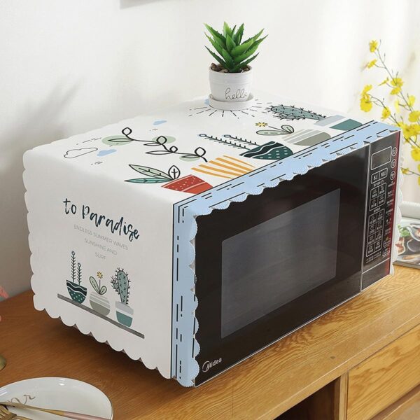 DOCAT Dust-Proof Microwave Oven Cover for Kitchen Decor Durable Modern Design Kitchen Accessories - 100 * 35cm (Plant)