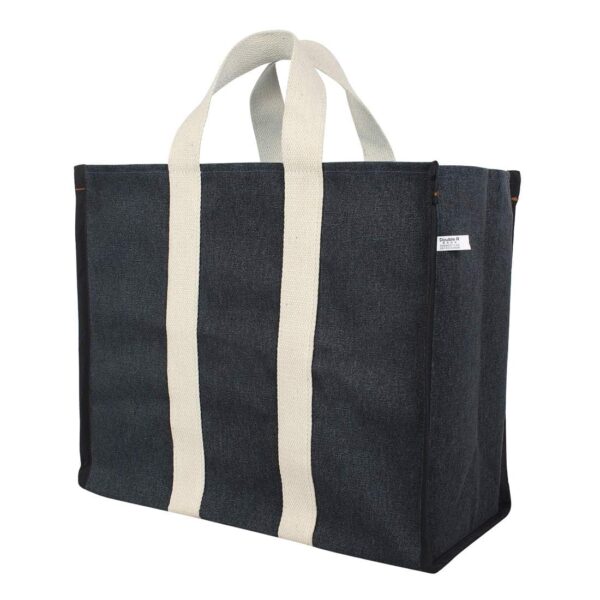 DOUBLE R BAGS Big Eco Cotton Canvas Shopping Bags for DOUBLE R BAGS Big Eco Cotton Canvas Shopping Bags for Carry Milk Grocery fruits Vegetable with Reinforced Handles jhola Bag - Kitchen Essential (17x8.5x14-inches) (Pack of 1) (Black)
