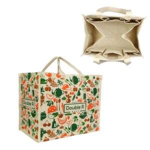 DOUBLE R BAGS Reusable Large Heavy Duty Waterproof Shopping Bags Kitchen Essentials/Grocery Bag/Vegetable Bag/jhola/Carry Bag/thela with Full Handles Best Gift