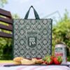DOUBLE R BAGS Reusable Multi-Purpose Shopping Bags with Handles for Grocery, Vegetables & Kitchen Essentials | Eco-Friendly Tote Bag (Pack of 2, Green, 35.6X35.6X12.7 cm, 1 Compartment)