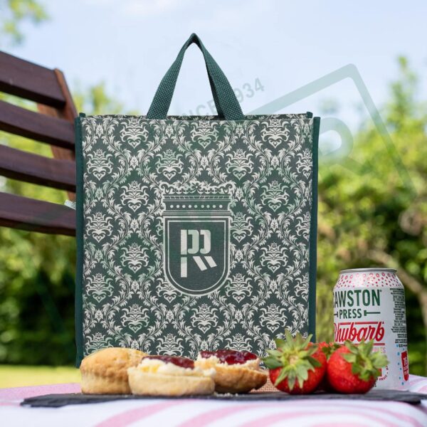 DOUBLE R BAGS Reusable Multi-Purpose Shopping Bags with Handles for Grocery, Vegetables & Kitchen Essentials | Eco-Friendly Tote Bag (Pack of 2, Green, 35.6X35.6X12.7 cm, 1 Compartment)