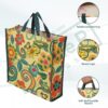 DOUBLE R BAGS Reusable Multi-Purpose Shopping Bags with Handles for Grocery, Vegetables & Kitchen Essentials | Tote Bag (Pack of 2, Flower Print, Multicolor, 35.6X35.6X12.7 cm, 1 Compartment)
