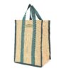 DOUBLE R BAGS Unisex-Adult Laminated Jute Reusable Casual Shopping Bags DOUBLE R BAGS Unisex-Adult Laminated Jute Reusable Casual Shopping Bags Kitchen Essentials Grocery Vegetable Lunch Carry Bag With Full Handles Multi-Purpose Bag Stylish Designs (Green) Pack Of 1