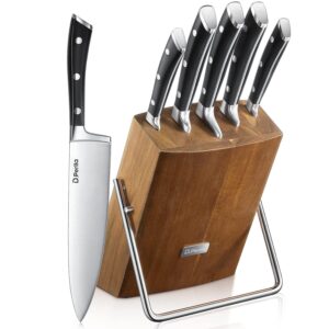 D.Perlla 6-Piece Professional Kitchen Knife Set, Ultrafil German Stainless Steel D.Perlla 6-Piece Professional Kitchen Knife Set, Ultrafil German Stainless Steel with Block, Ergonomic Handle, Brown