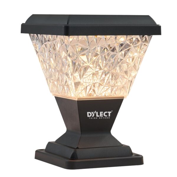DYLECT® Luxe 48 LED Solar Light for Outdoor Garden, Gate, Pillars, Balcony & Terrace | Pyramid Shape | Multi-Color, Waterproof, Remote-Controlled, Auto On-Off, Wall & Ground Mount (Small)