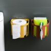 Dark Toilet Paper Holder Bathroom/Kitchen Self Adhesive Sticker Tissue Roll Wall Mounted