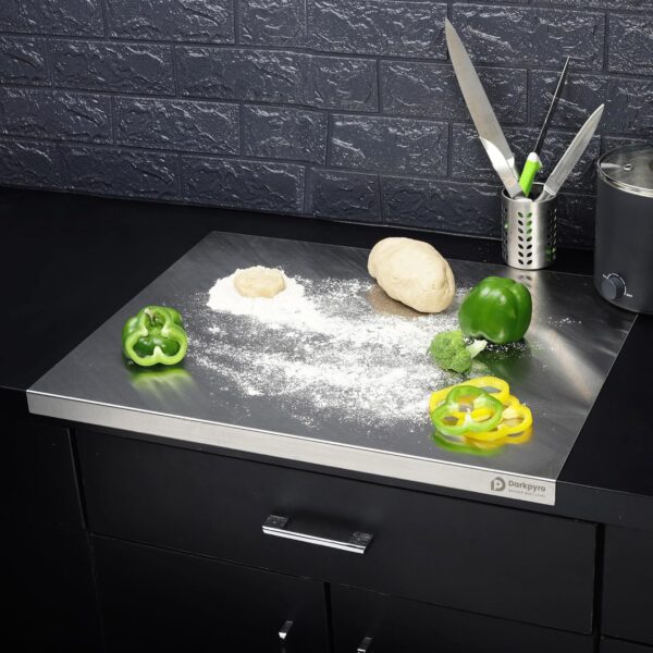 Darkpyro Large Countertop Stainless Steel Chopping Board for Kitchen,Fruit and Vegetable Cutting & Chopping Board (Pack of 1)