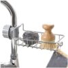 Deck Mount Faucet Storage Racks Adjustable Sink Rag Sponge Draining Deck Mount Faucet Storage Racks Adjustable Sink Rag Sponge Draining Rack Kitchen Bathroom Soap Storage Holders Hanging Shelves, Stainless Steel Sink Candy Organizer For Soap (1Pc's)