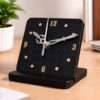 Desktop Analog Clock with Stand, Black Sparkle Finish, Decorative Table Desktop Analog Clock with Stand, Black Sparkle Finish, Decorative Table Clock for Study