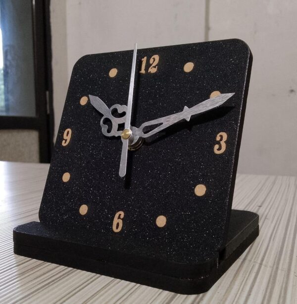 Desktop-Analog-Clock-with-Stand-Black-Sparkle-Finish-Decorative-Table-Clock-for-Study.jpg Desktop Analog Clock with Stand, Black Sparkle Finish, Decorative Table Clock for Study