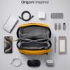 Destinio Electronic Gadget Organizer Bag - Waterproof Padded Tech Pouch for USB Cable, Travel Adapter, Laptop Mobile Charger, Power Bank, Ear Phones,Hard Disk, Digital Accessories Organiser (Yellow)